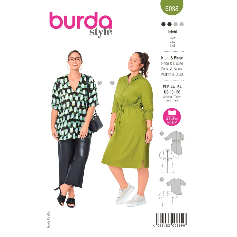 Burda Mönster 6038 - Klänning / Blus