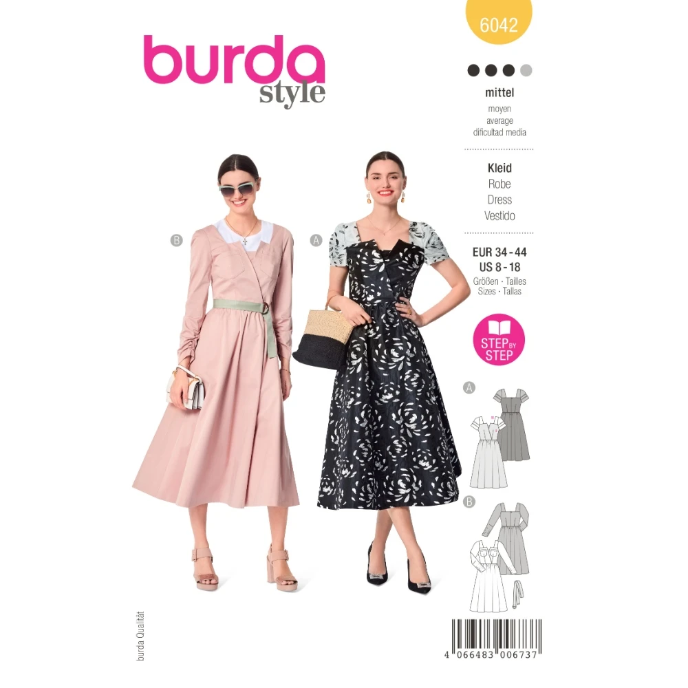 Burda 6042 - Retroklänning dam (34-44)