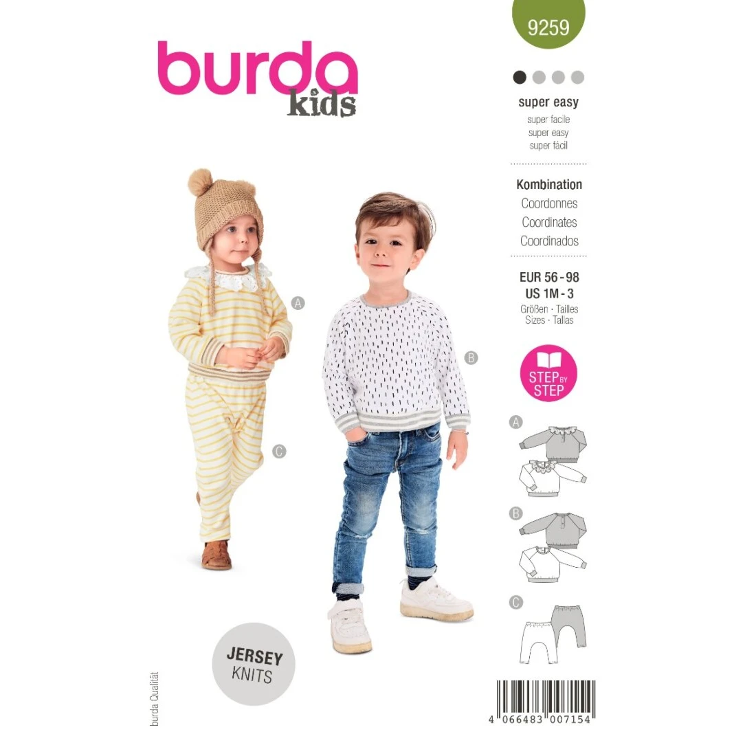 Burda Mönster 9259 - Barnens koordinerade set
