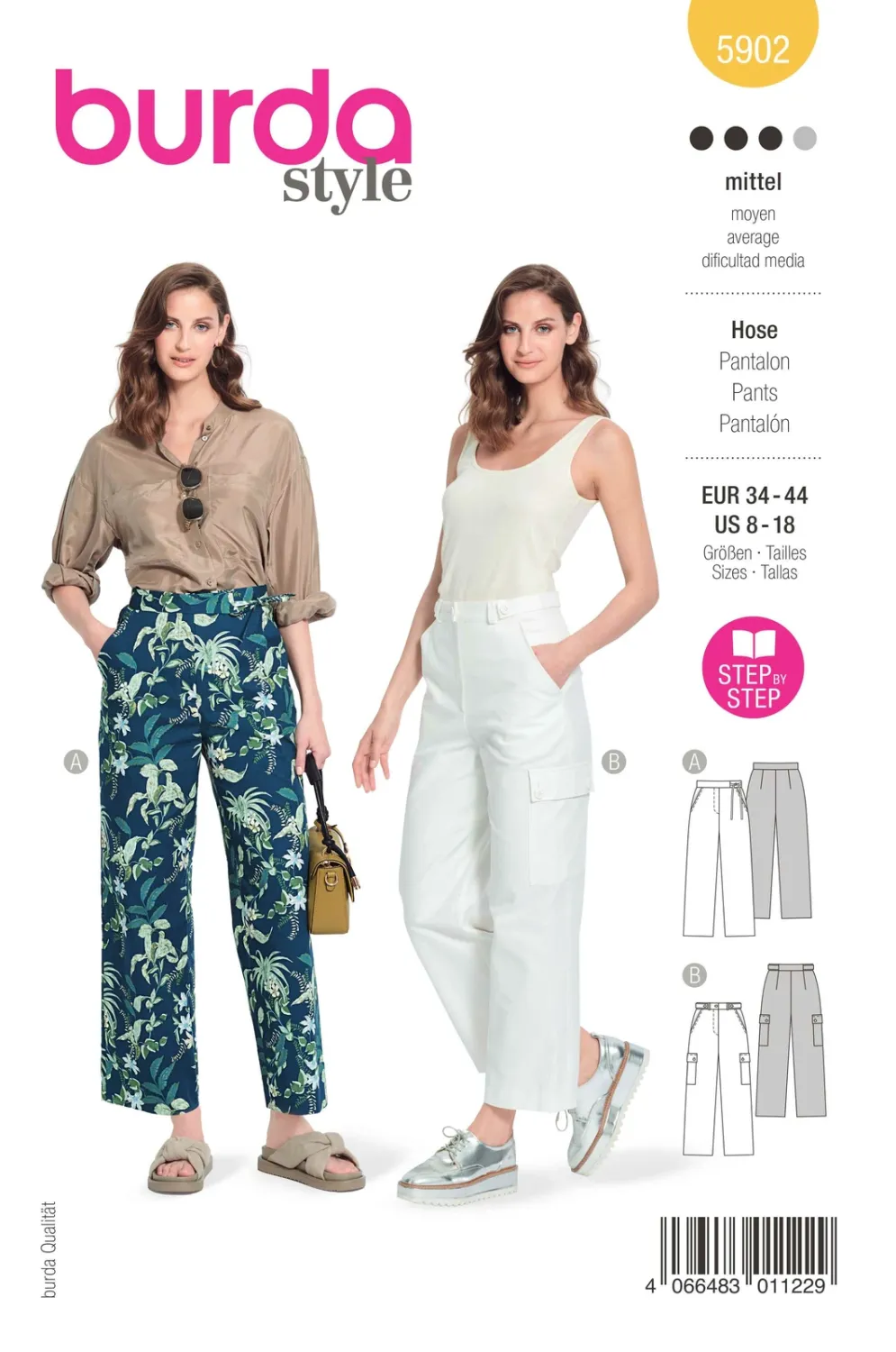 Burda 5902 byxor dam, stl 34-44
