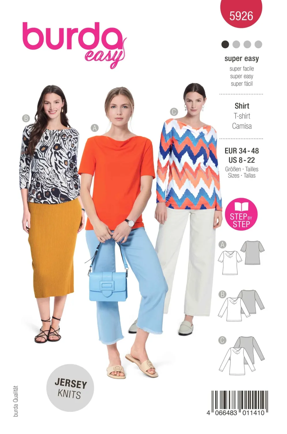 Burda 5926 topp dam, stl 34-48