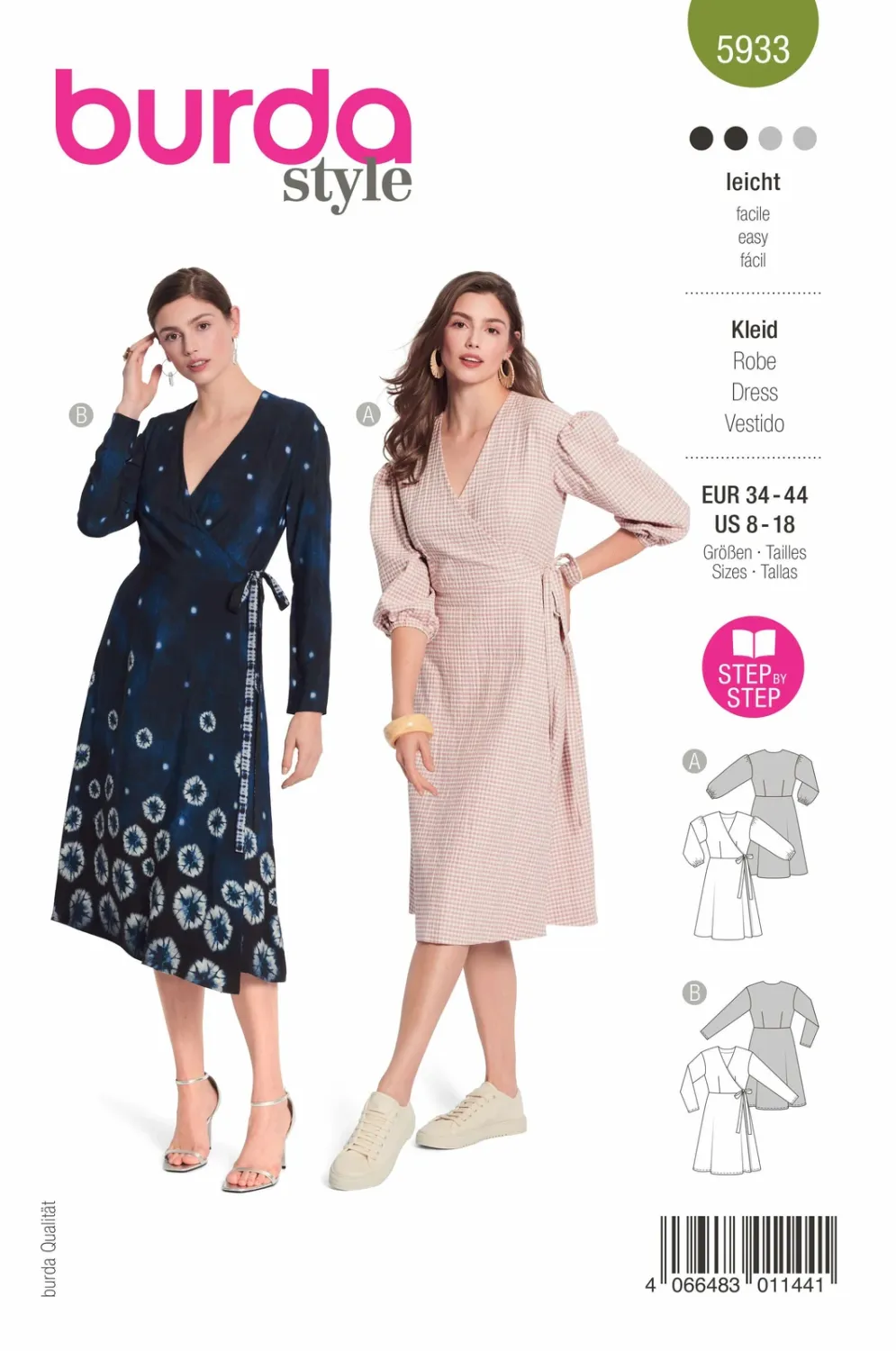 Burda 5933 - Omlottklänning dam (34-44)