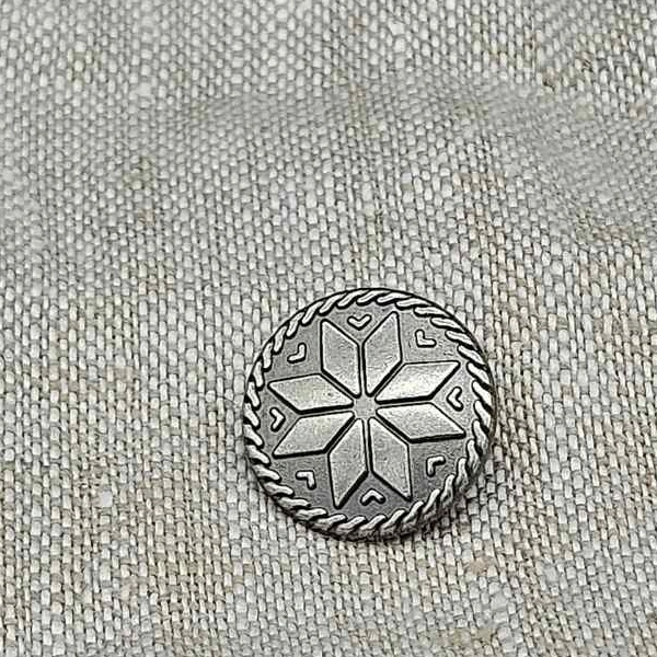 Metallknapp med hals Snöflinga