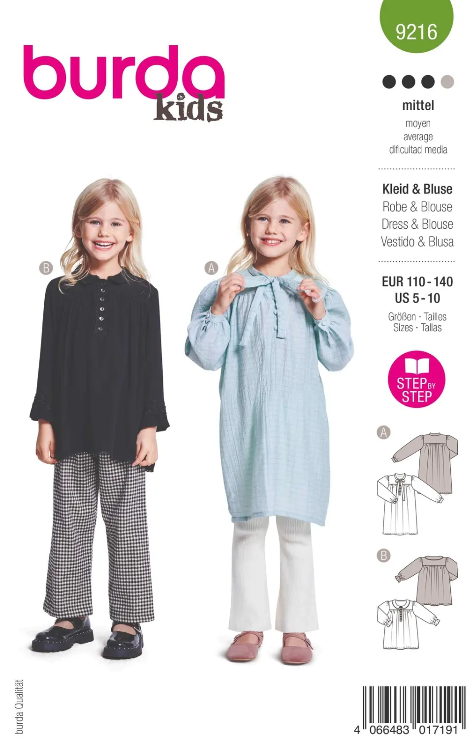 Burda Mönster 9216 - Klänning & Blus