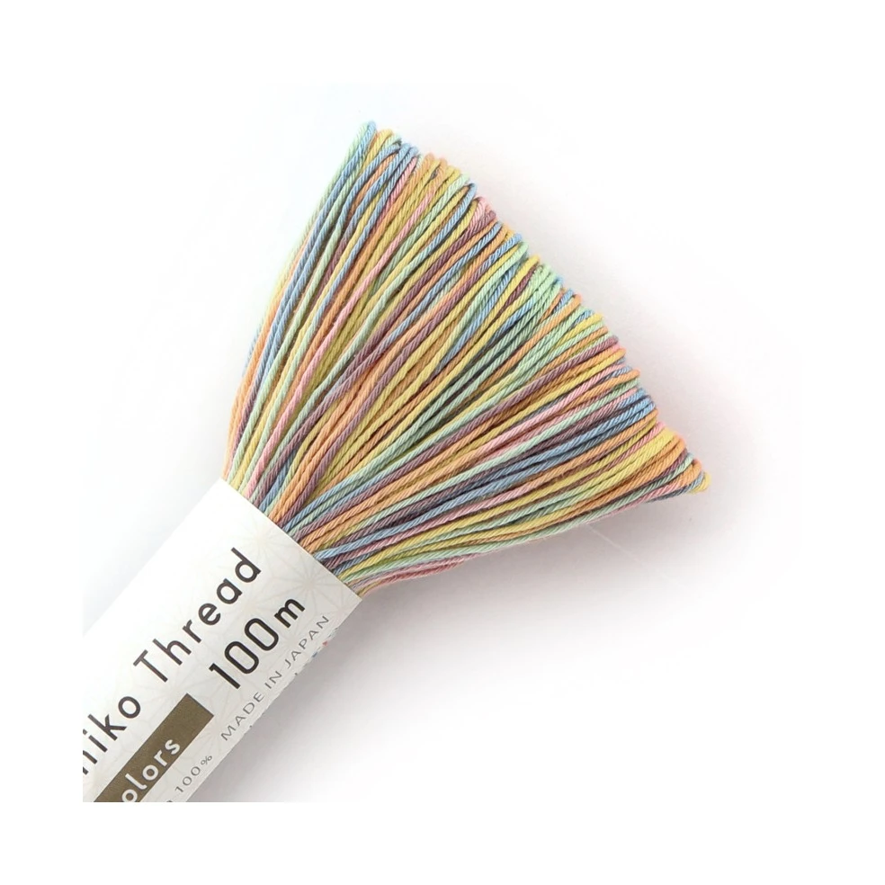 Sashikotråd 100 m Multi Rainbow Pastel