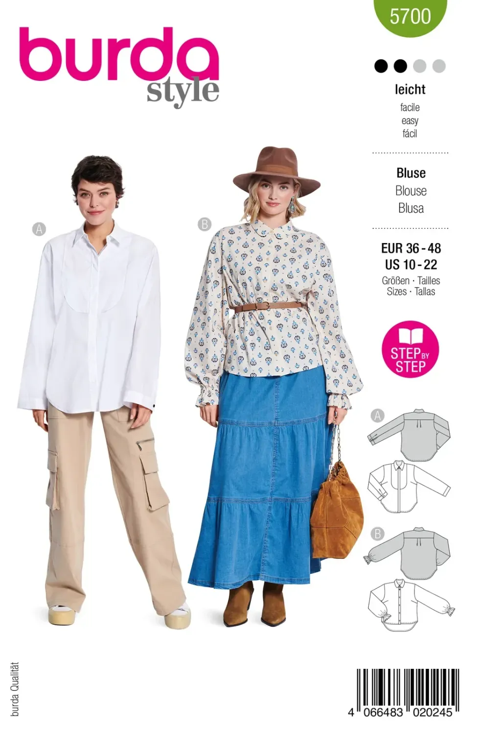 Burda 5700 blusar dam, stl 36-48