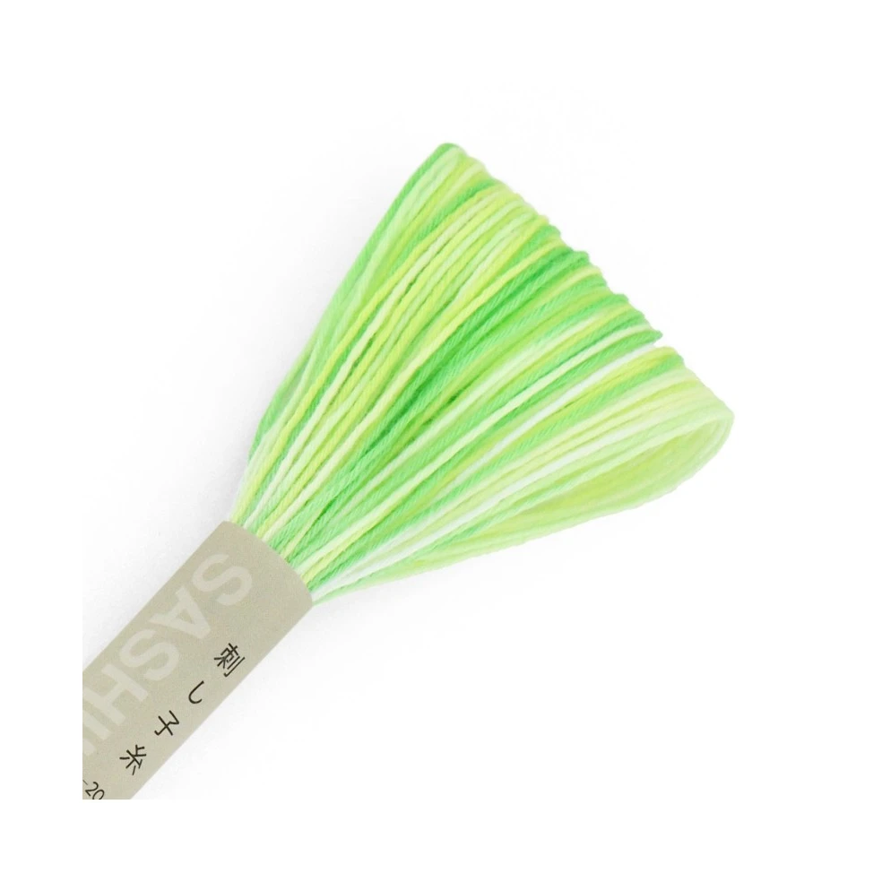 Sashikotråd 20 m Variegated Lime
