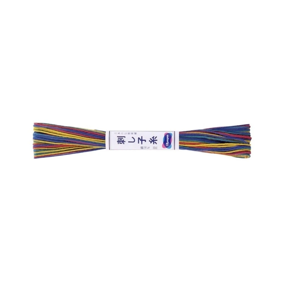 Sashikotråd 20 m Variegated Blue Yellow Red Purple