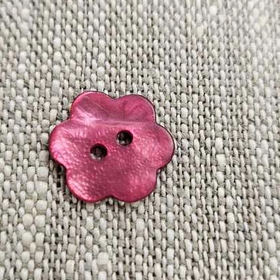 Pärlemorknapp blomma 15 mm - Cerise