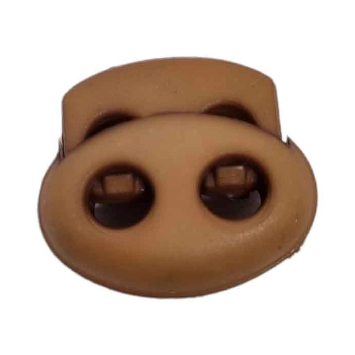 Snörstopp dubbel 4 mm i plast - beige