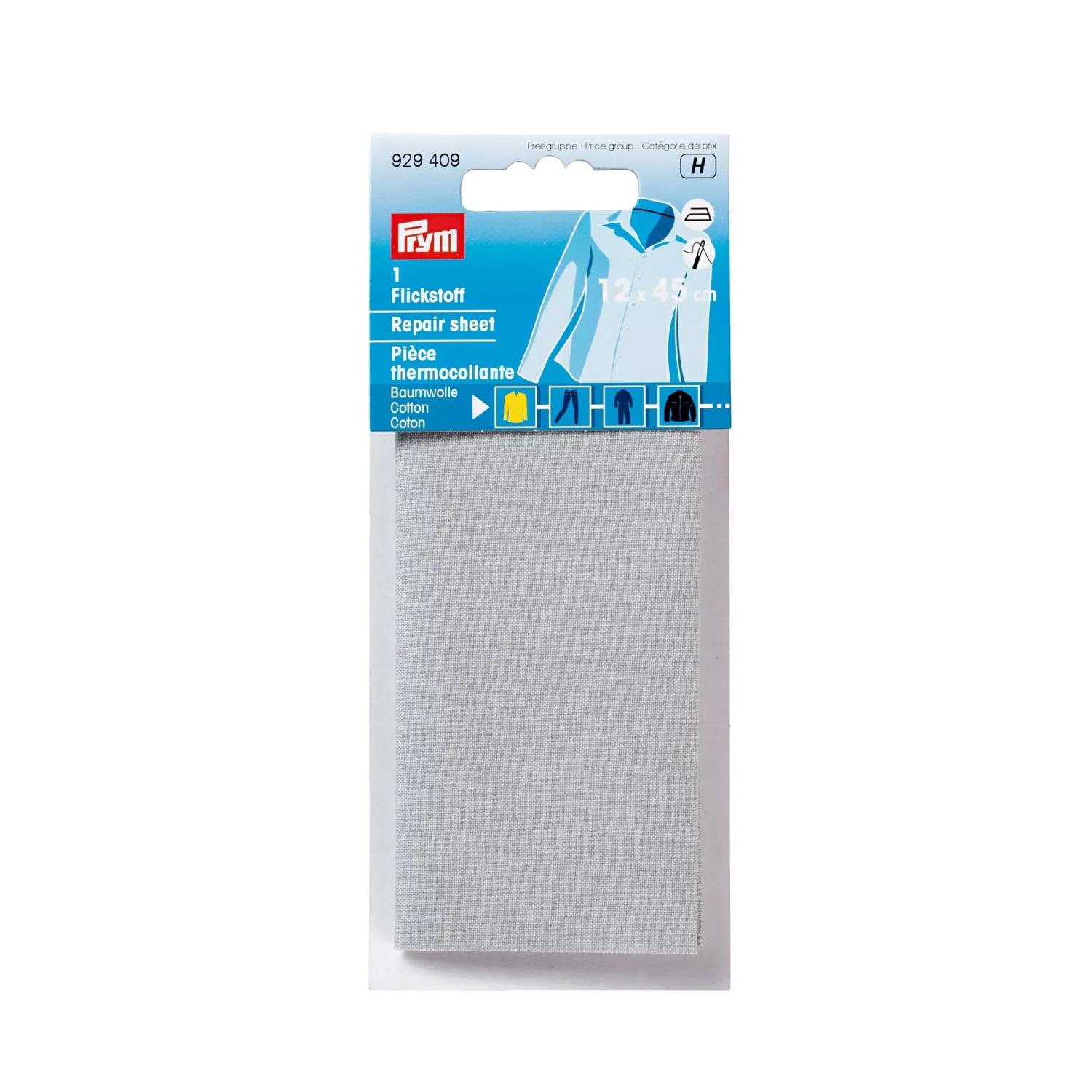 Prym lagningslapp i bomull att stryka på, 12 × 45 cm, ljusgrå