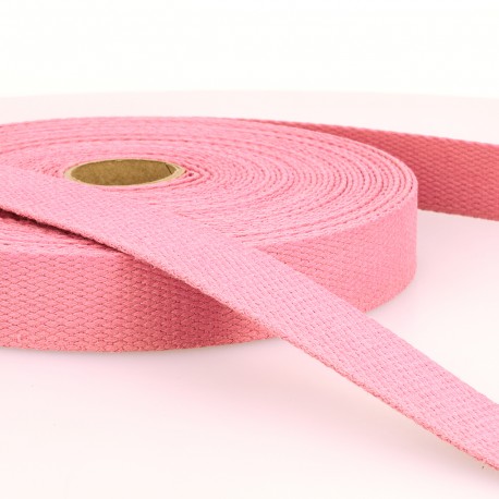 Stabilt väskband i bomull, rosa