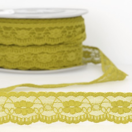 Spetsband i polyamid 25 mm, olivgrön'