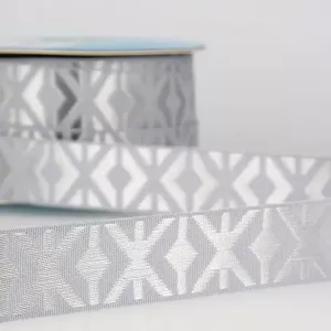 2m Jacquardband - Grå/silver