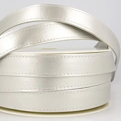 Väskband läderimitation - Silver