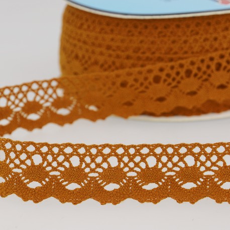 Spetsband i polyester 25 mm, rostorange