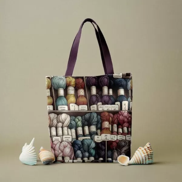 Canvastyg garnmotiv, digitaltryck multicolor