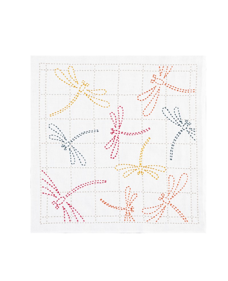 Sashiko-kit Akane Tonbo (trollsländor) – Olympus, vit