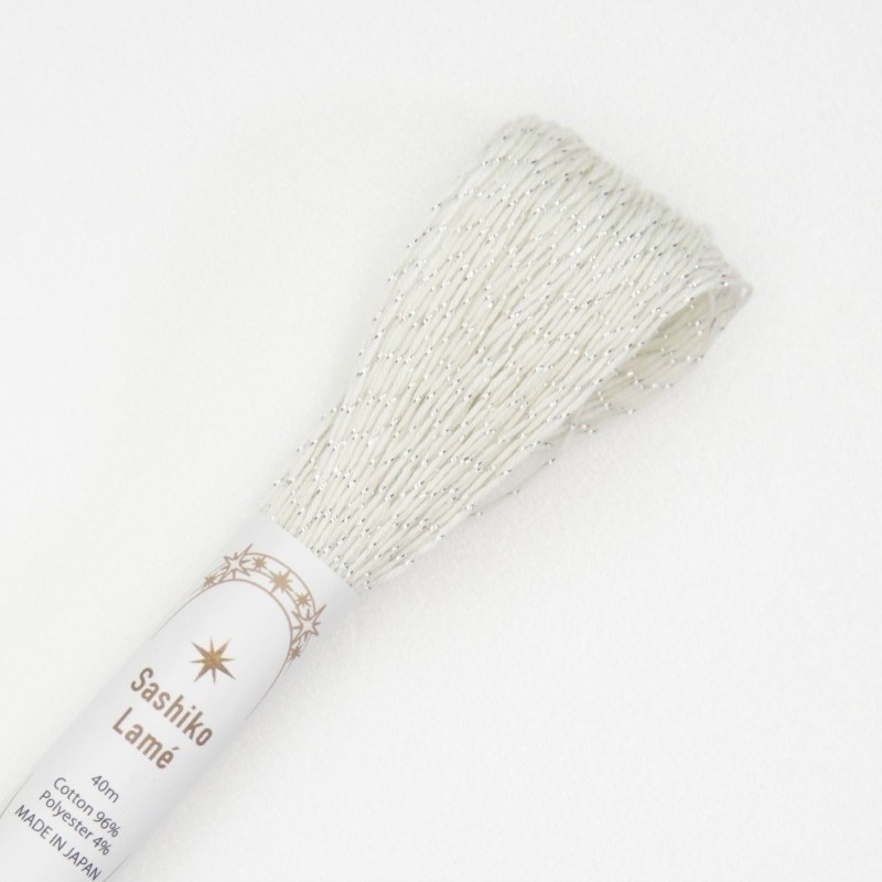 Sashikotråd Lamé 40m Vit