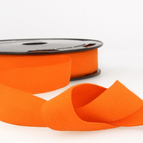 Kypertvävt bomullsband, orange