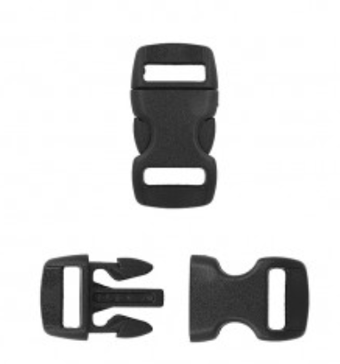 Klickspänne 10mm svart 4st