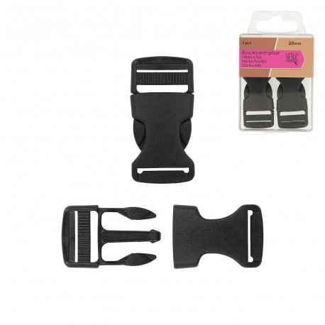 Klickspänne 20mm 2st Svart