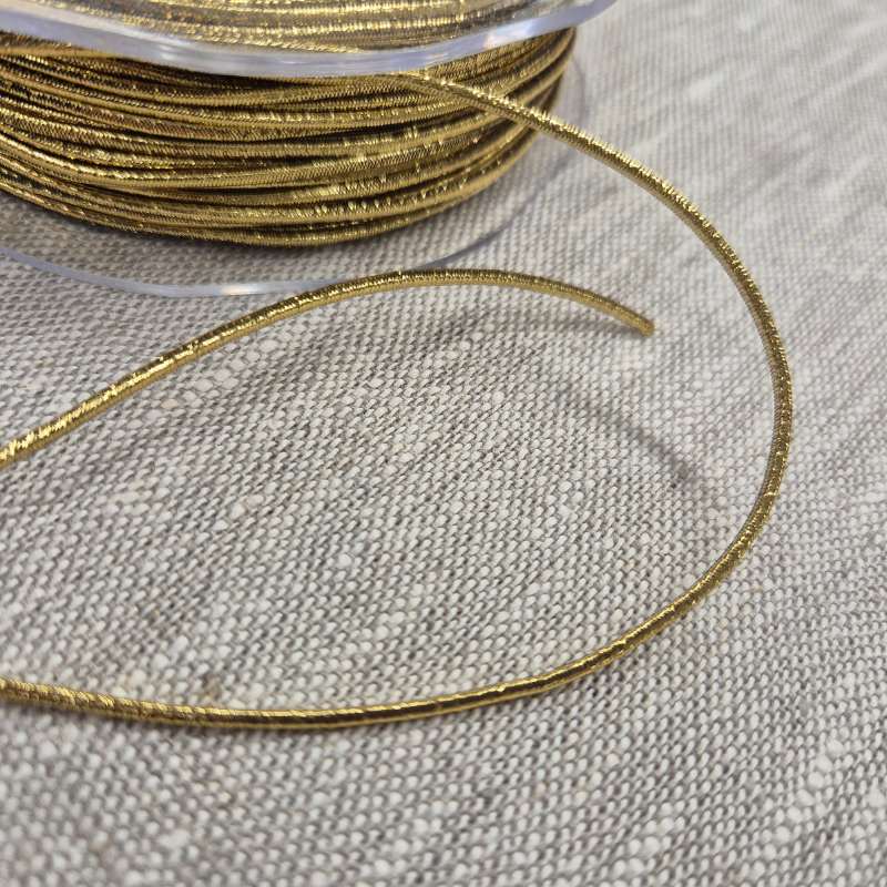 Resårsnodd Guld 2 mm