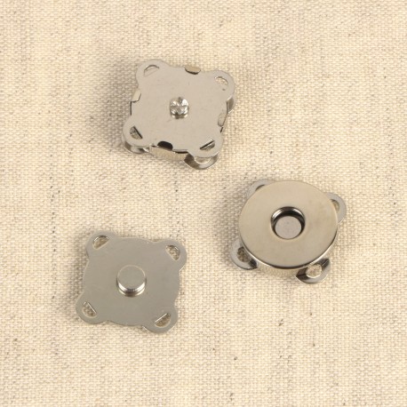 Magnettryckknapp 19 mm - Silverfärgad
