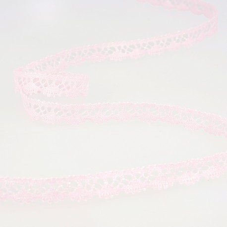 Spetsband med glitter 12 mm - Ljusrosa