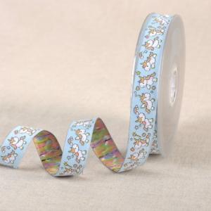 2m Dekorband enhörning Ljusblå 20mm