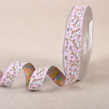 Dekorband enhörning Rosa 20mm