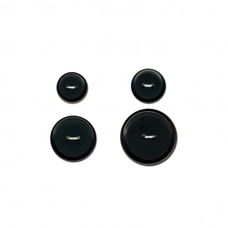 Plastknapp med 2 hål - Svart
