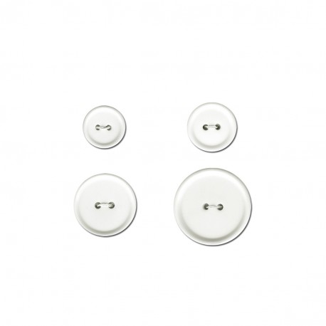 Plastknapp med 2 hål - Vit