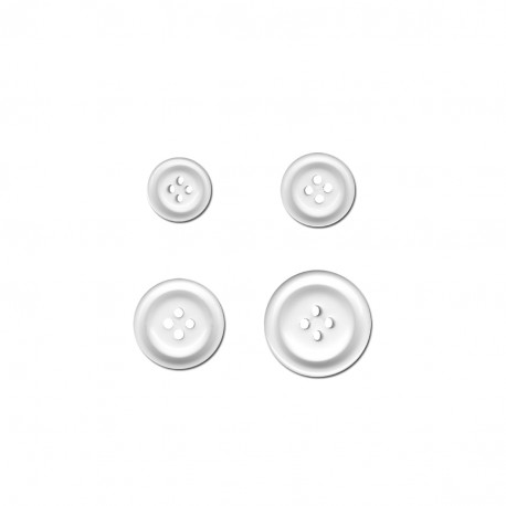 Plastknapp med fyra hål - Vit
