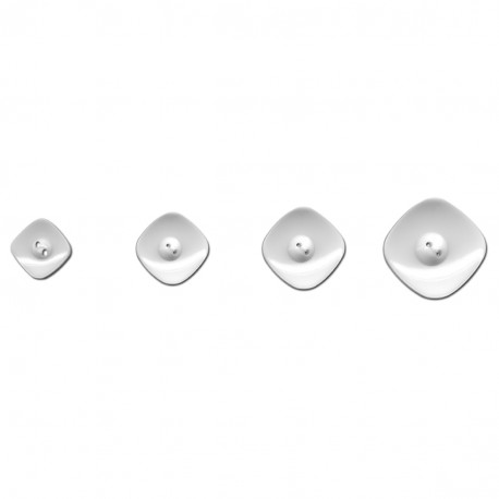 Diamantformad knapp 2 hål - Vit