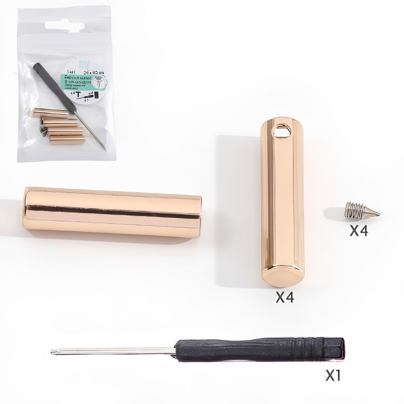 Snörändar med skruv 4 mm, 4-pack - guld