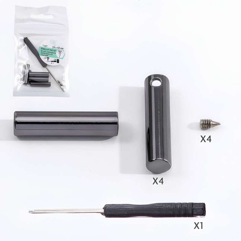 Snörändar med skruv 4 mm, 4-pack - gunmetal