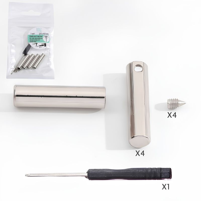Snörändar med skruv 4 mm, 4-pack - silver