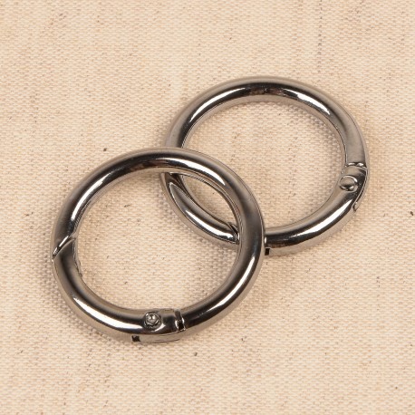 2st öppningsbara metallringar 25mm - Mörk metall