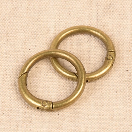 2st öppningsbara metallringar 25mm - Mässingsfärg