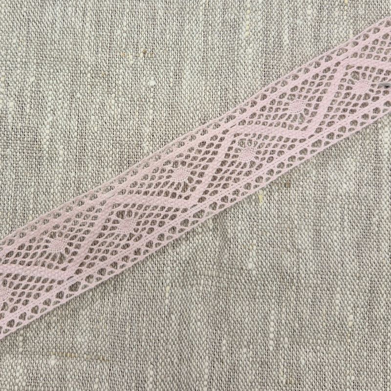 Spetsband 30mm rosa'
