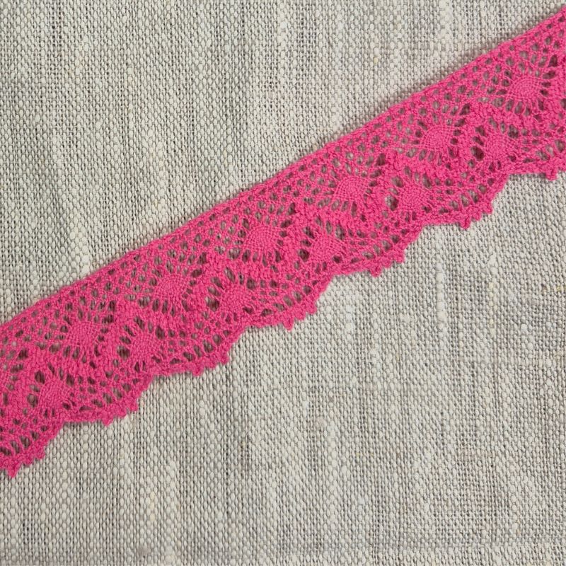 Spetsband 30mm rosa'