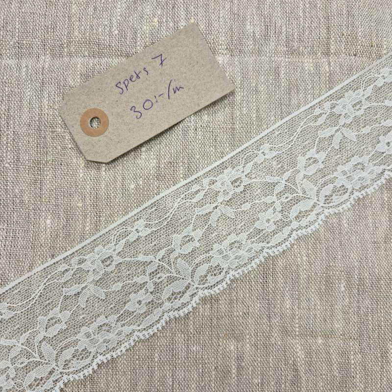 Spetsband 55mm vit nylon'