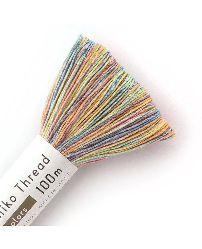 Sashikotråd 100m Multi Rainbow Pastel