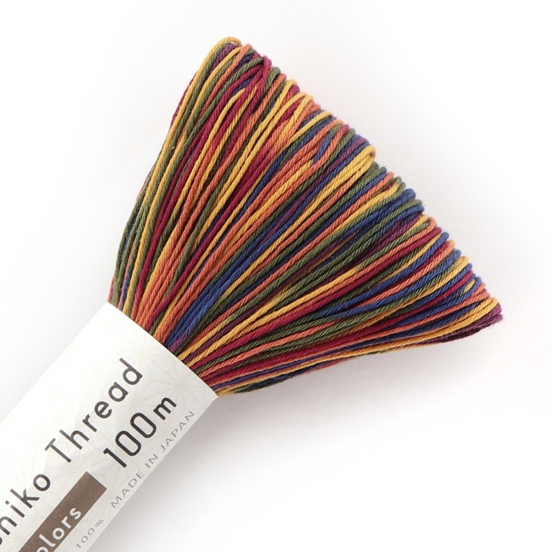 Sashikotråd 100m Multi Rainbow Rustic