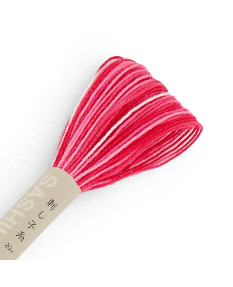Sashikotråd 20m Variegated Dark Pink
