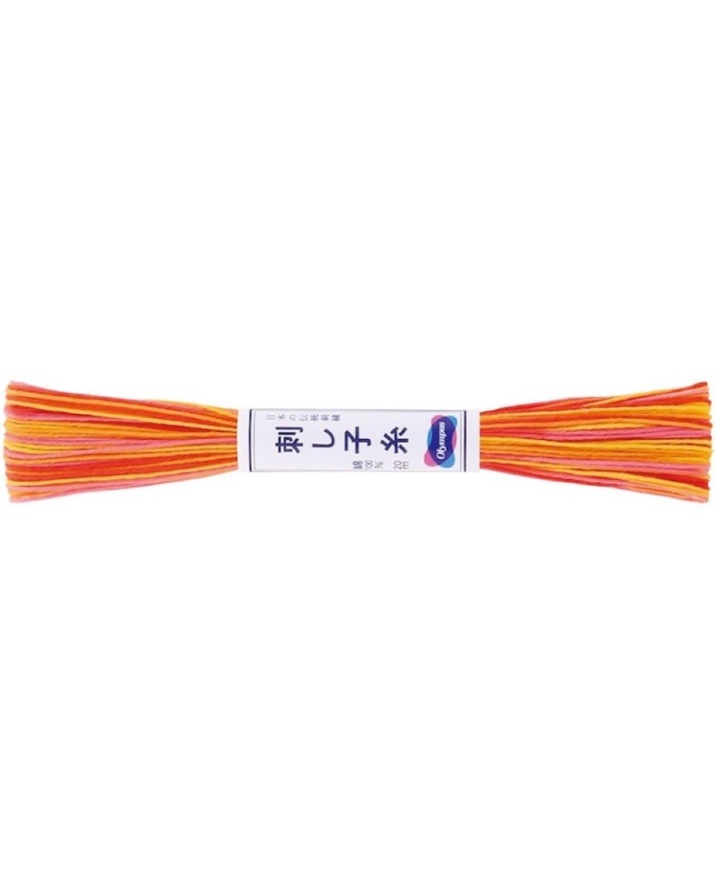 Sashikotråd 20m Variegated Yellow Orange