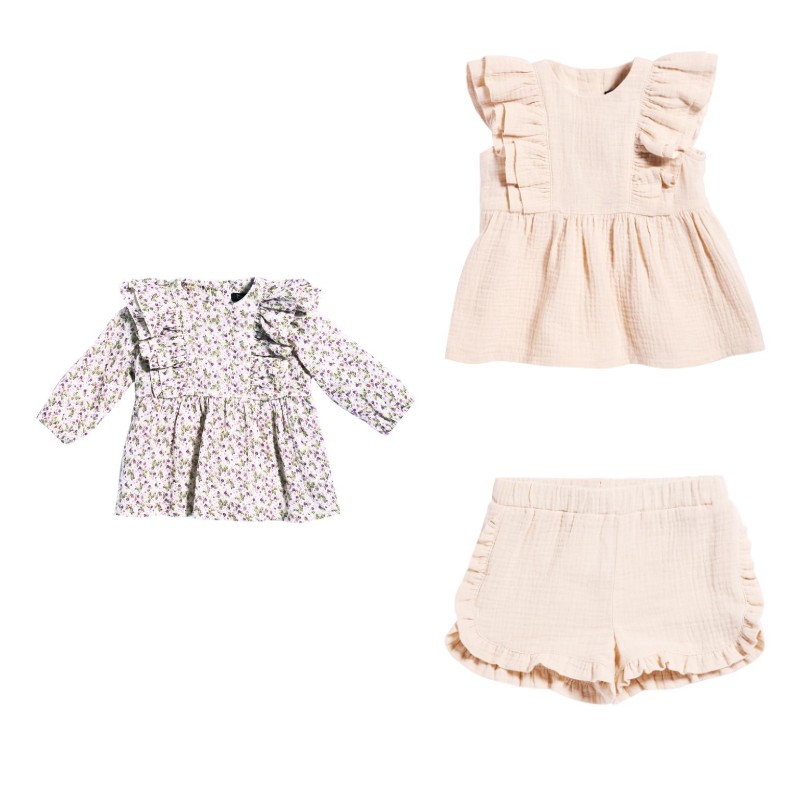 Burda 9190 - Blus och shorts baby/småbarn (56–98)