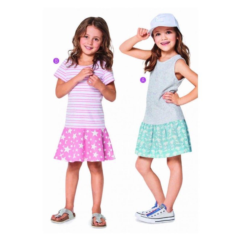 Burda 9341 - Jerseyklänning barn (92-122)