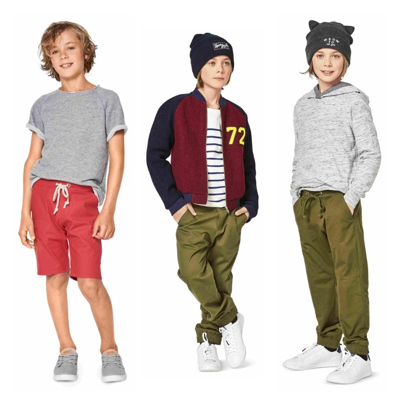 Burda 9354 byxa och shorts barn, stl 116-158